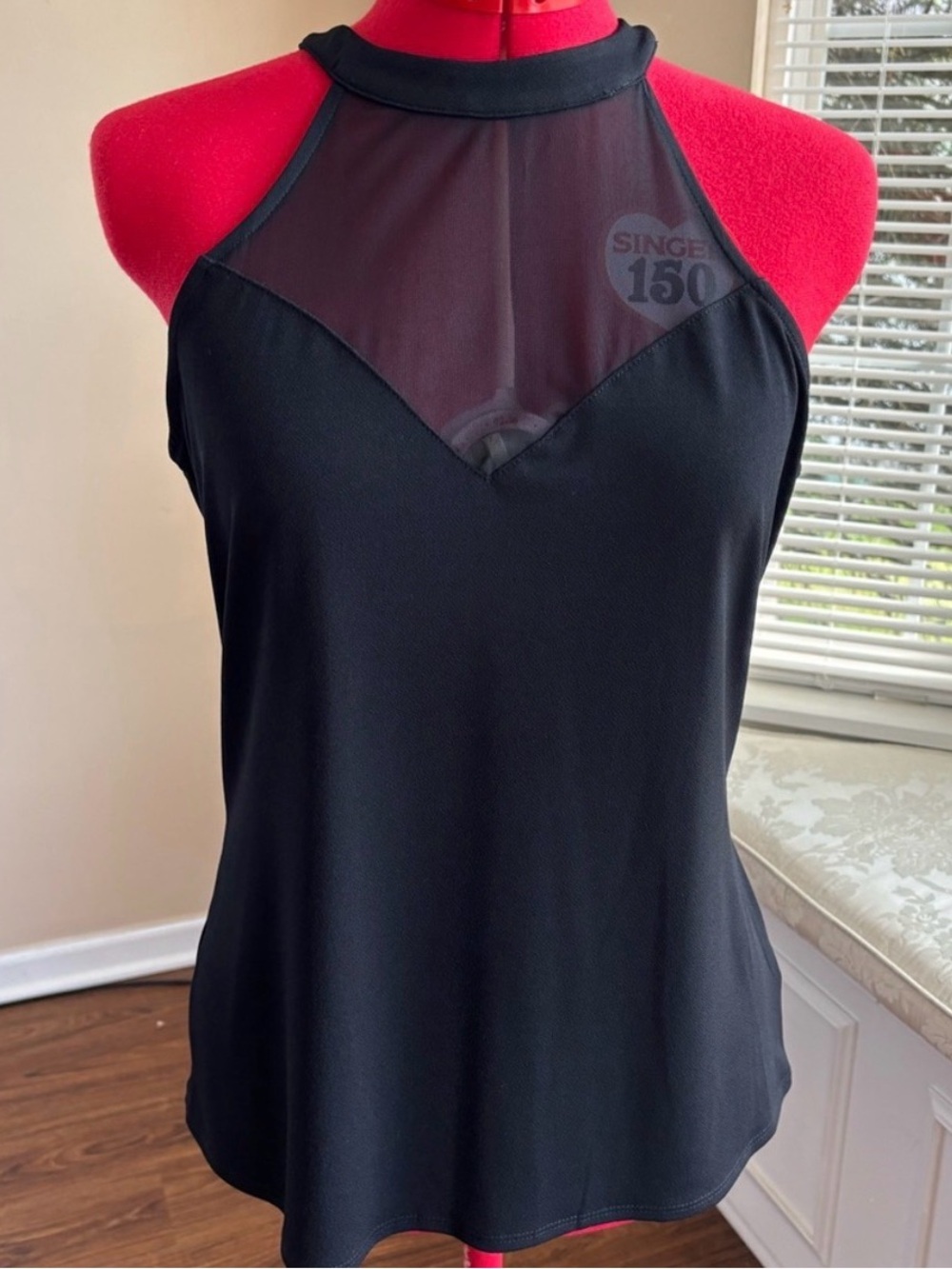 INC International Concepts Halter Top with Illusion Sweetheart Neckline